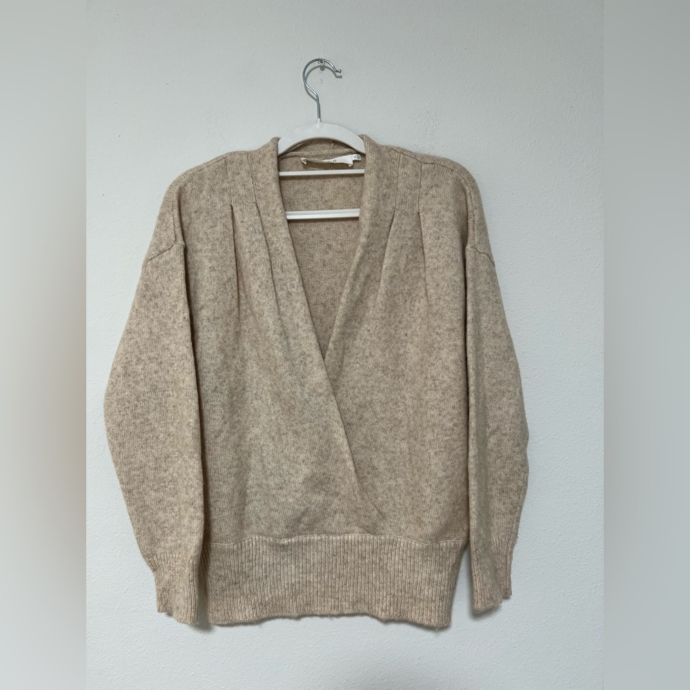 ASTR The Label Oatmeal Knit Wrap Sweater Cardigan Wool Blend - Picture 2 of 9